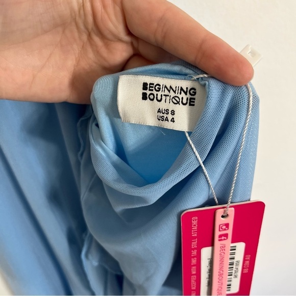 NWT Beginning Boutique Kalani Blue Maxi Dress Size 4 - Picture 9 of 10